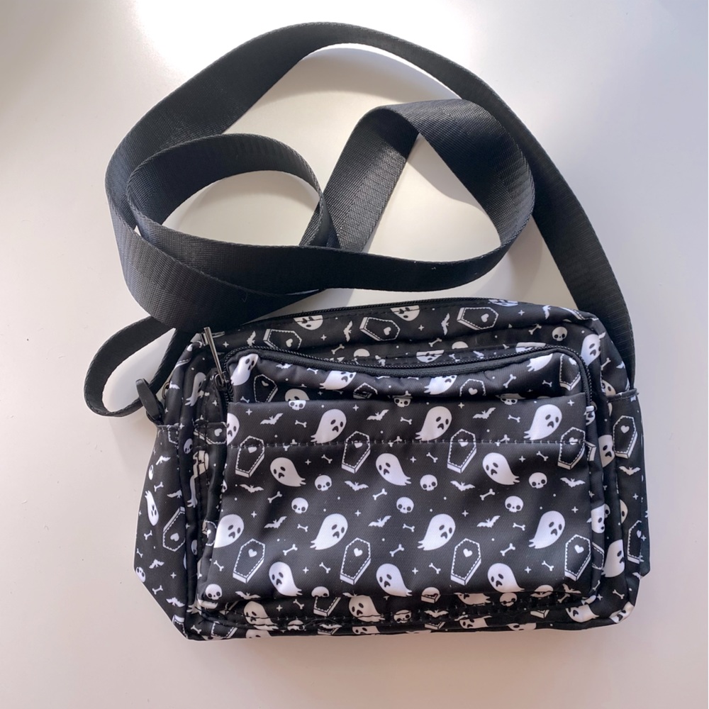 Em & Sprout ghost and coffin crossbody bag
